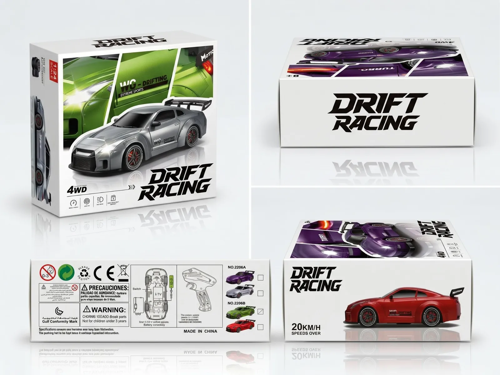 4WD RC Nissan Drifting Car with LED Lights | High-Speed Remote Control Car | Mini Racing Toy Car