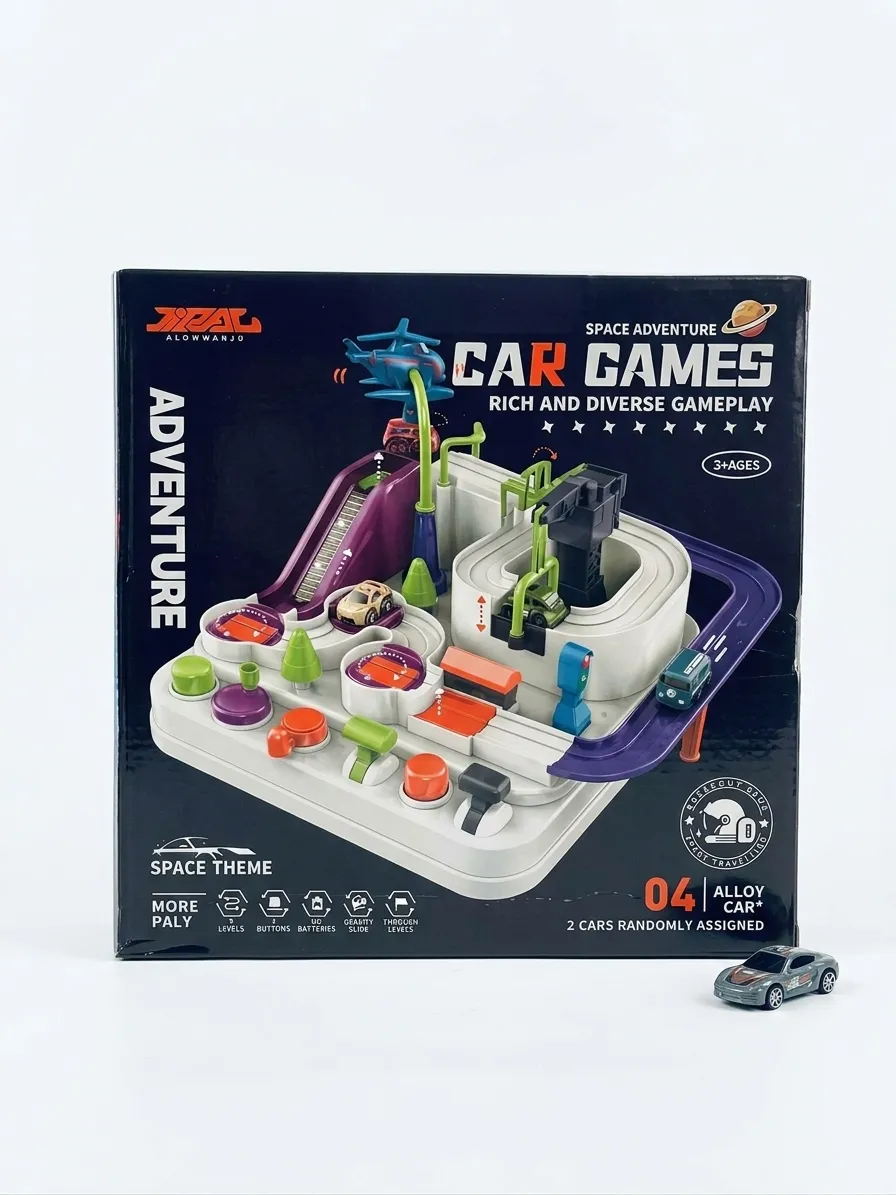 Space Adventure Car Games Track Set with 2 Alloy Cars