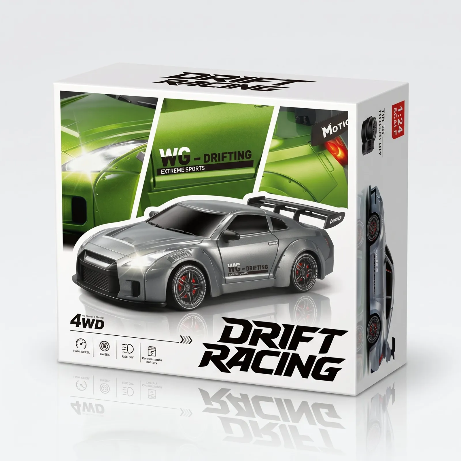 4WD RC Nissan Drifting Car with LED Lights | High-Speed Remote Control Car | Mini Racing Toy Car